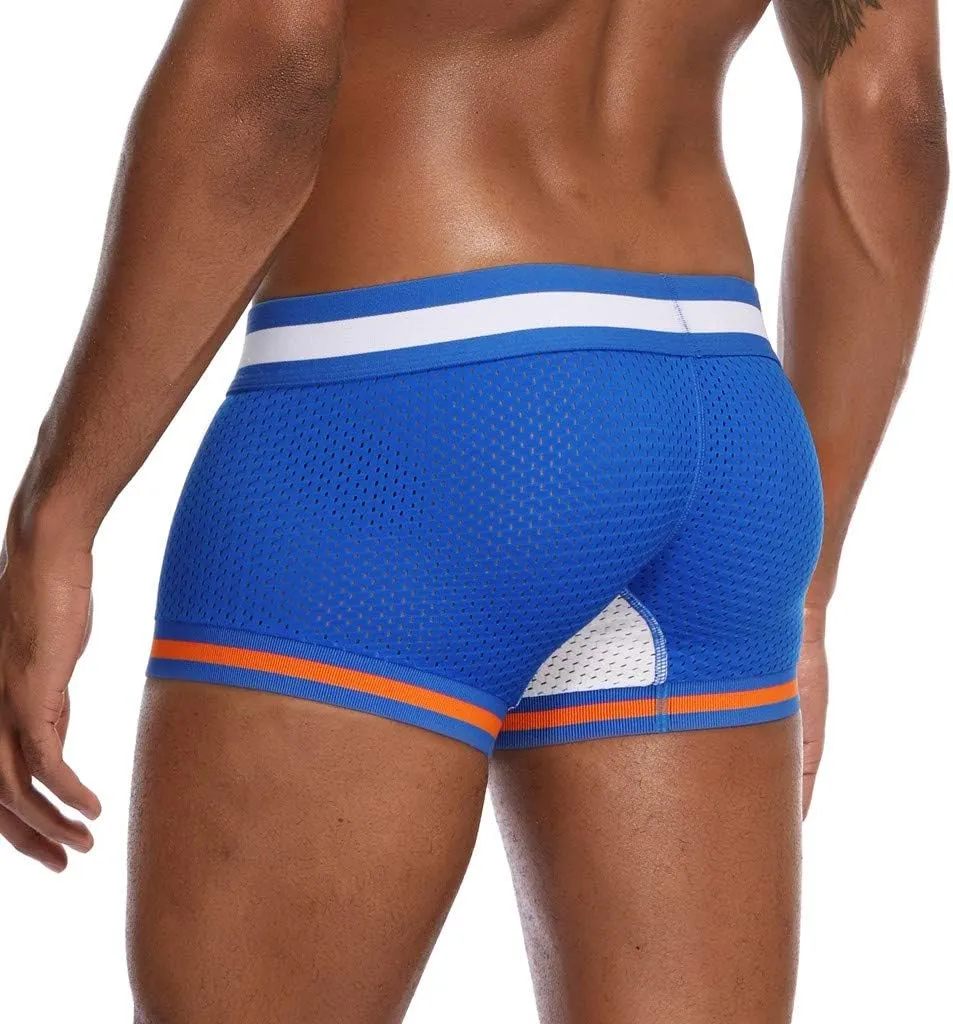 Support Pouch Men's Boxer Briefs Pack, Anti-Chafing, Moisture-Wicking Underwear, Odor Control Mesh Open Fly Panties