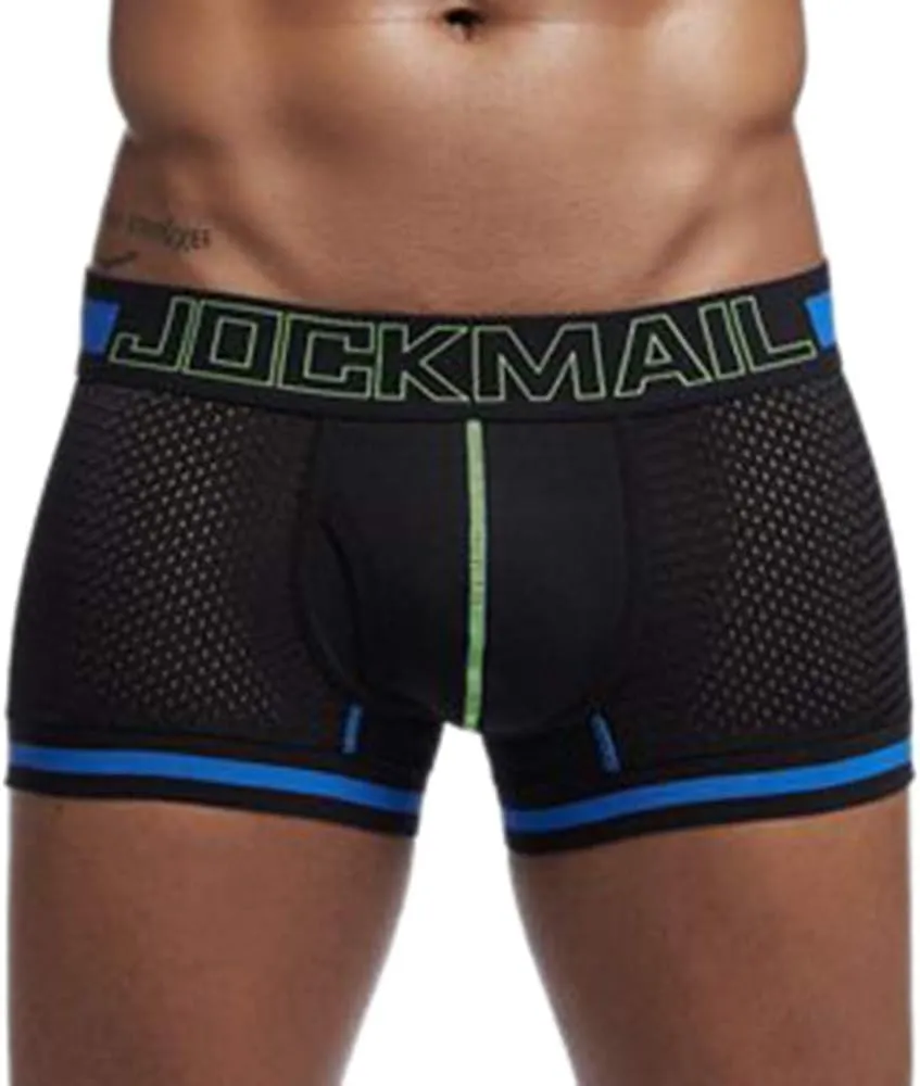 Support Pouch Men's Boxer Briefs Pack, Anti-Chafing, Moisture-Wicking Underwear, Odor Control Mesh Open Fly Panties