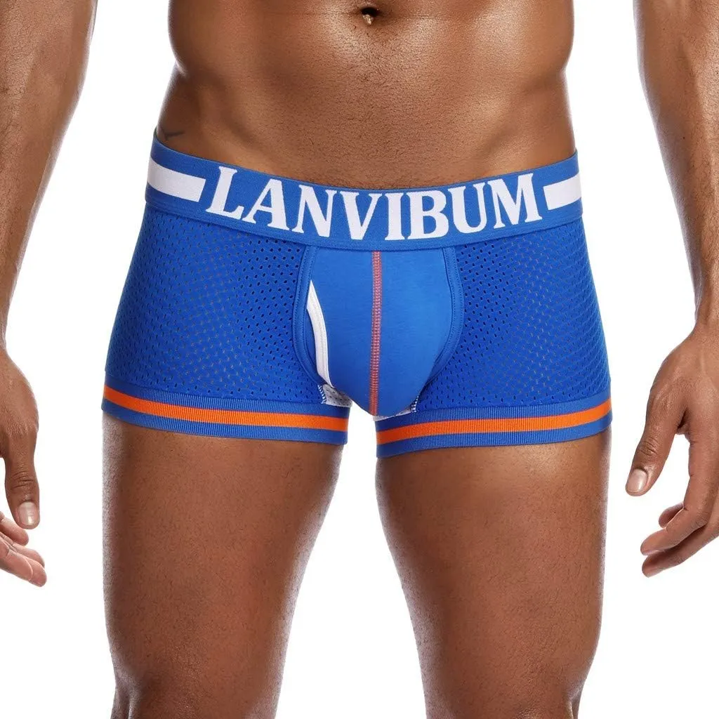 Support Pouch Men's Boxer Briefs Pack, Anti-Chafing, Moisture-Wicking Underwear, Odor Control Mesh Open Fly Panties