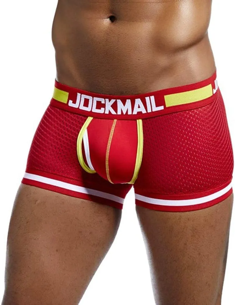 Support Pouch Men's Boxer Briefs Pack, Anti-Chafing, Moisture-Wicking Underwear, Odor Control Mesh Open Fly Panties