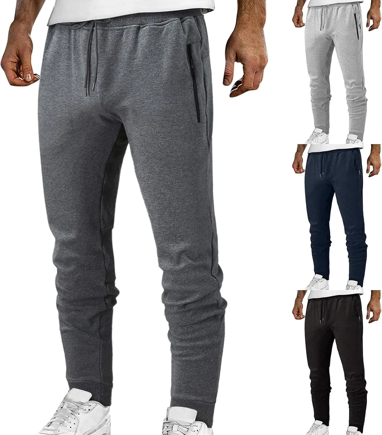 Sweatpants for Men,Mens Joggers Sweatpants Mens Athletic Jogger Pants Slim Fit Drawstring Trousers with Pockets