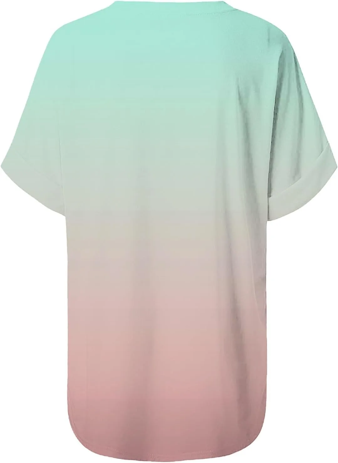 T Shirts for Women Tie Dyed Gradient Vneck Short Sleeve Shirts Oversized Casual Summer Lightweight Breathable Outfits