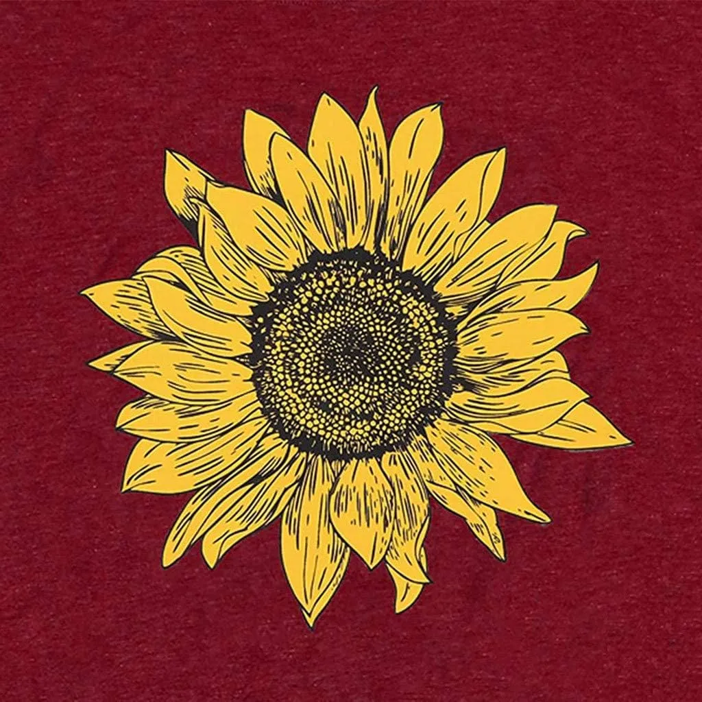 T Shirts for Women V Neck Slim Fit Flowers Print Shirt Floral Wildflowers Graphic Tees Casual Short Sleeve T Shirts