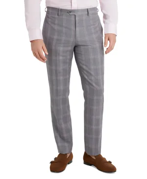 Tallia Mens Slim Fit Plaid Wool Dress Suit Pants Cream Brown 30 x 32