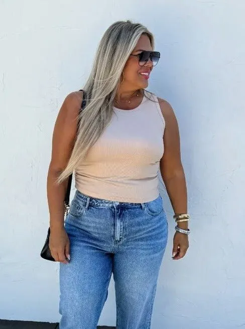 Taylor Ribbed Tank - Tan