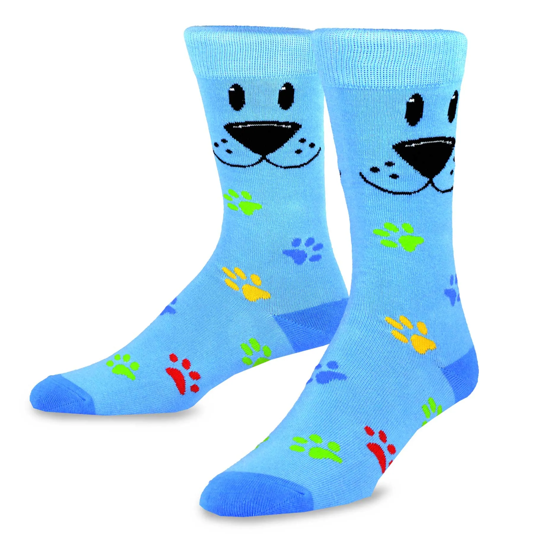 TeeHee Socks Men's Novelty Cotton Crew Dog Face 3-Pack (11130)