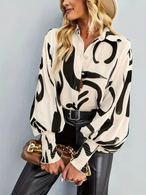 Thalia | Women's Luxurious Pleated Sleeve Blouse - Elegant Fashion Top
