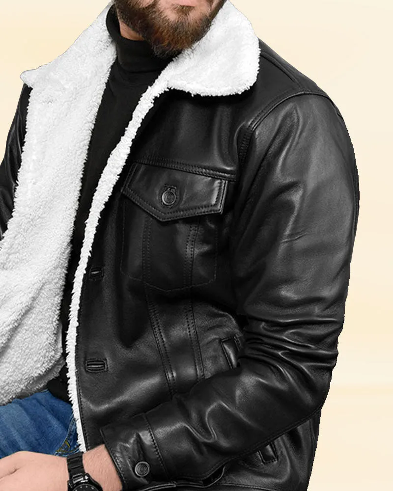 The Pricy Faux Fur Sherpa Leather Jacket