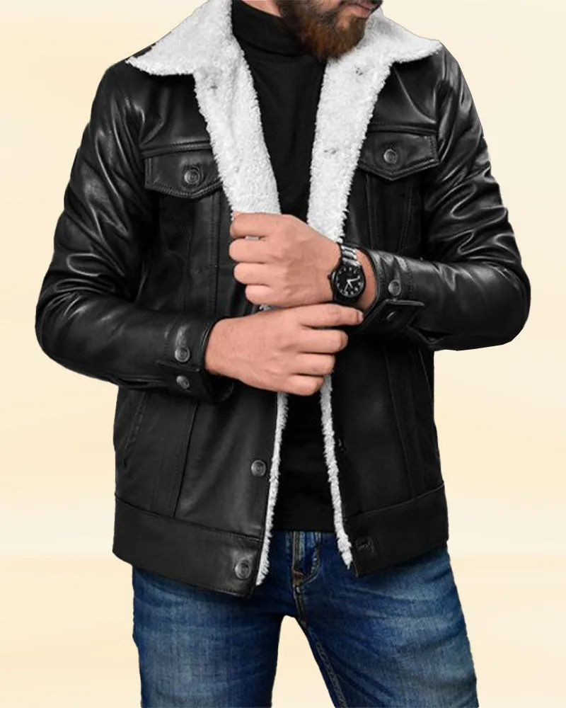The Pricy Faux Fur Sherpa Leather Jacket