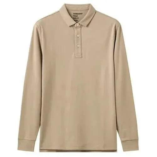 Thick Cotton Men Polo Shirt Long Sleeve
