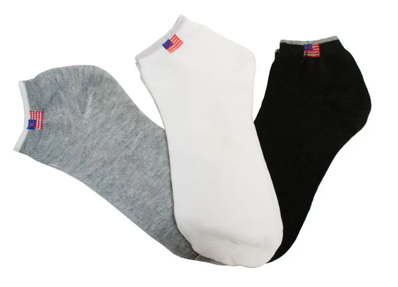 Thin Cotton Solid Color Casual Socks-USA Flag