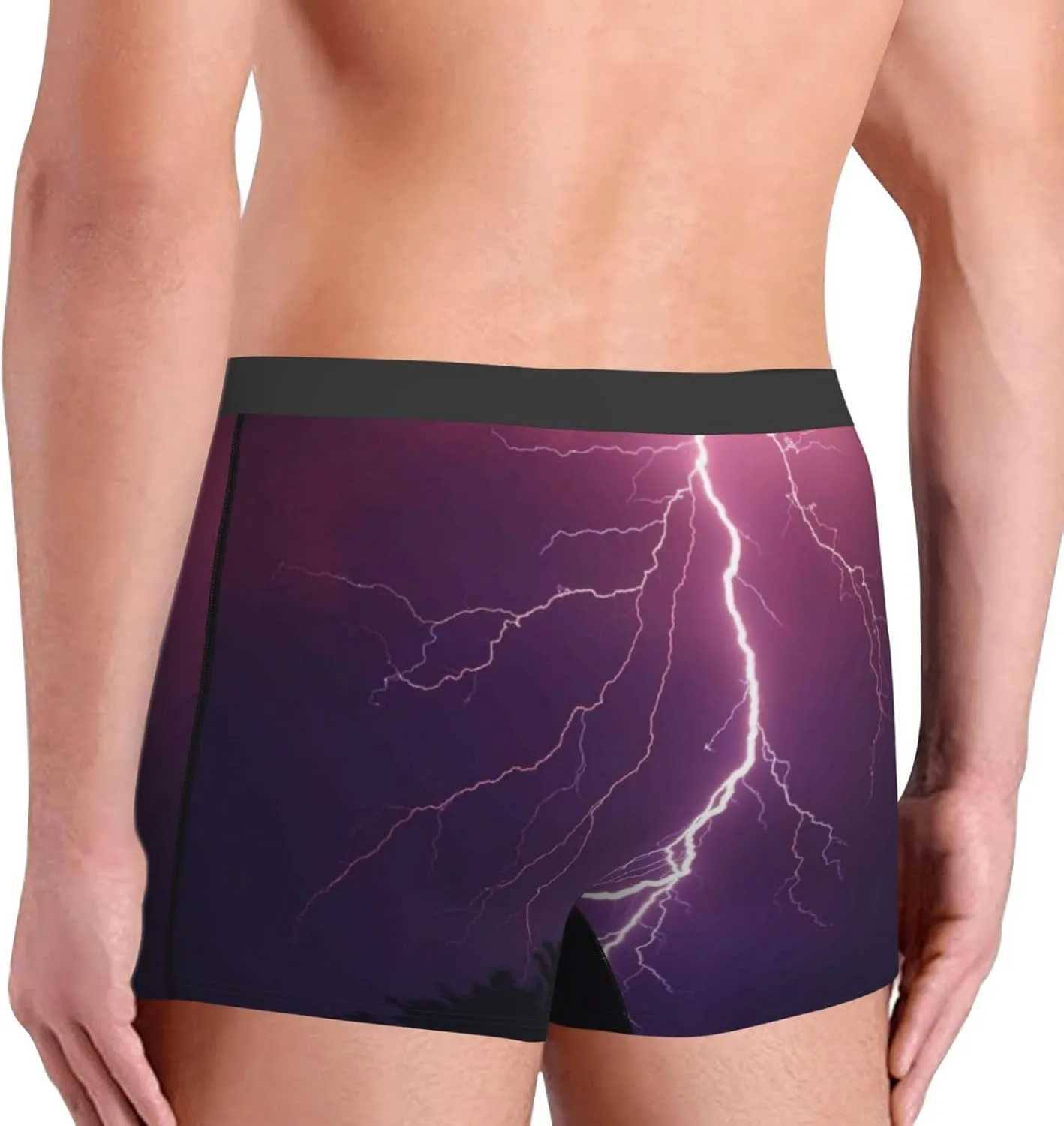Thunderstorm Violet Purple Print Boxer Briefs For Men Breathable Underwear-