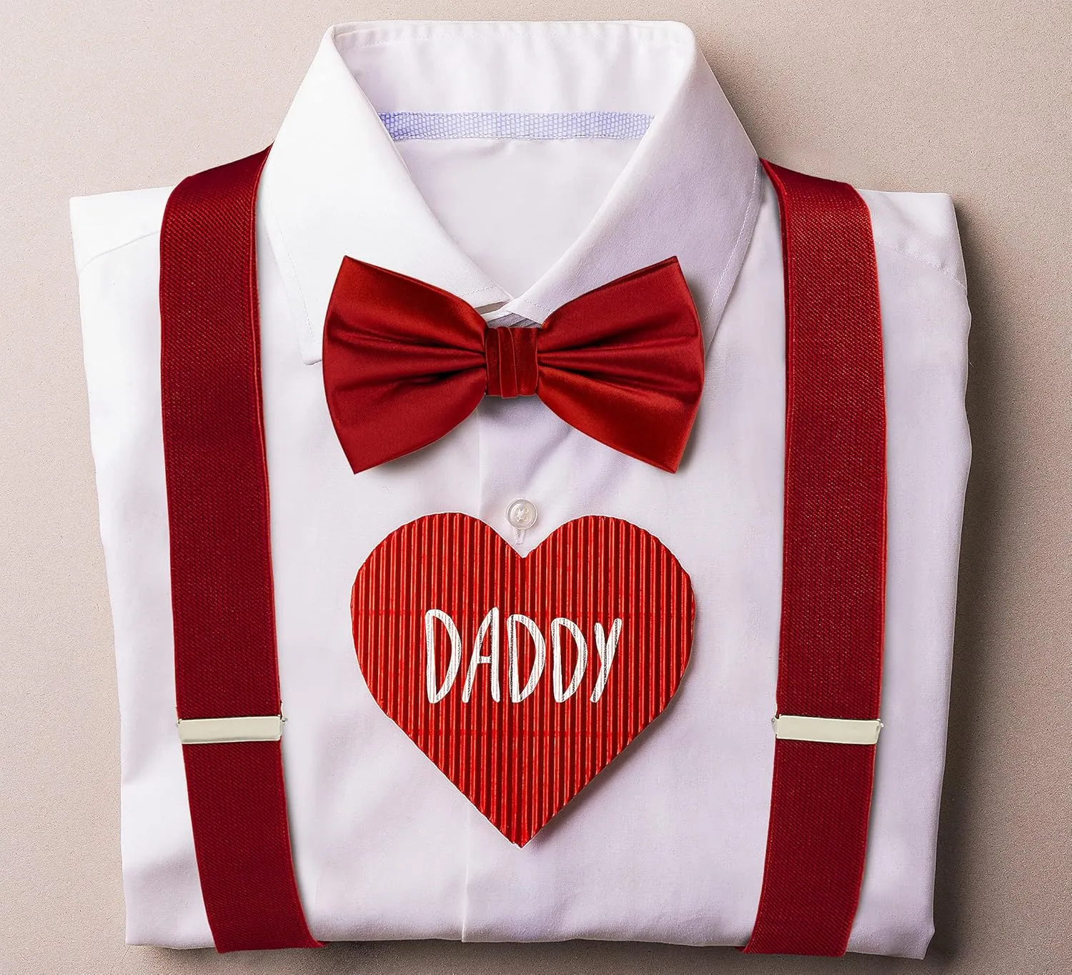 TIE G Solid Color Men's Suspender   Woven Bow Tie Set for Wedding : Vivid Color, Adjustable Brace, Strong Clip, Elastic Band