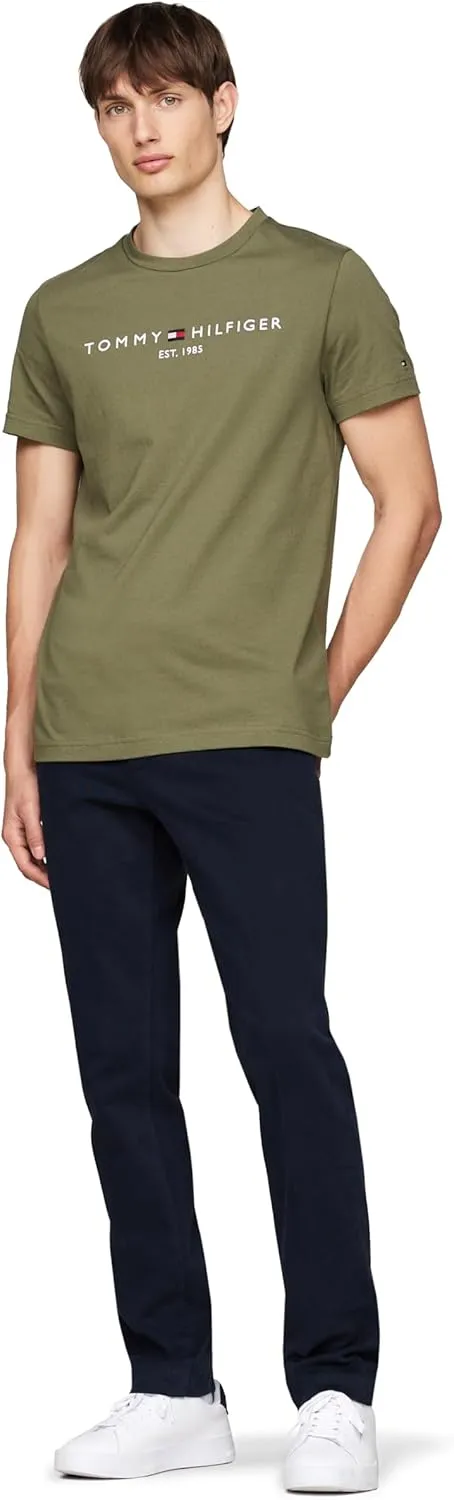 Tommy Hilfiger Men's Short Sleeve Cotton Graphic T-Shirts with Embroidered Logo