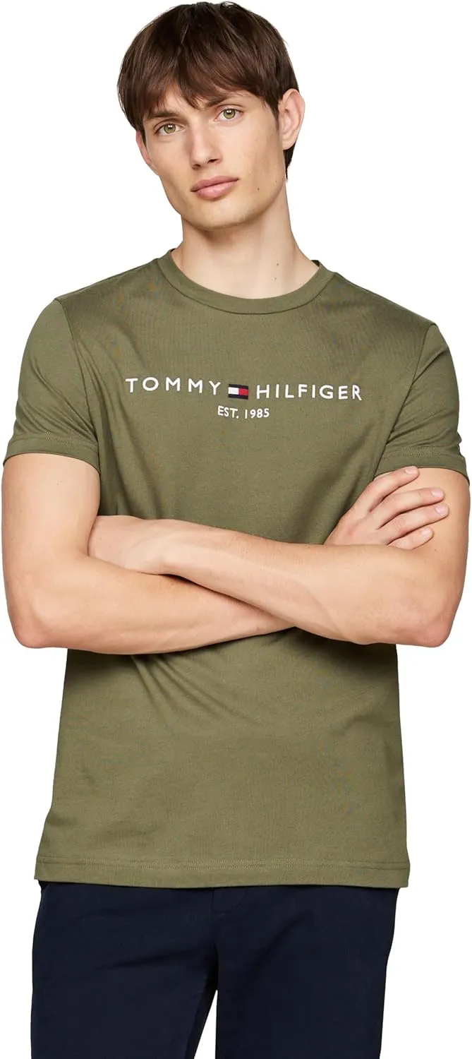 Tommy Hilfiger Men's Short Sleeve Cotton Graphic T-Shirts with Embroidered Logo