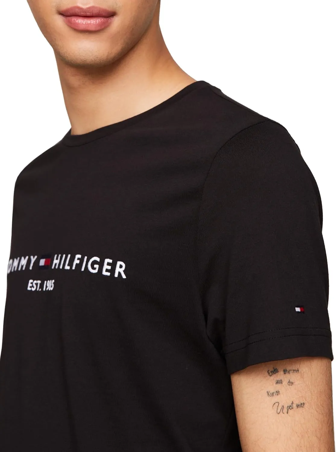 Tommy Hilfiger Men's Short Sleeve Cotton Graphic T-Shirts with Embroidered Logo