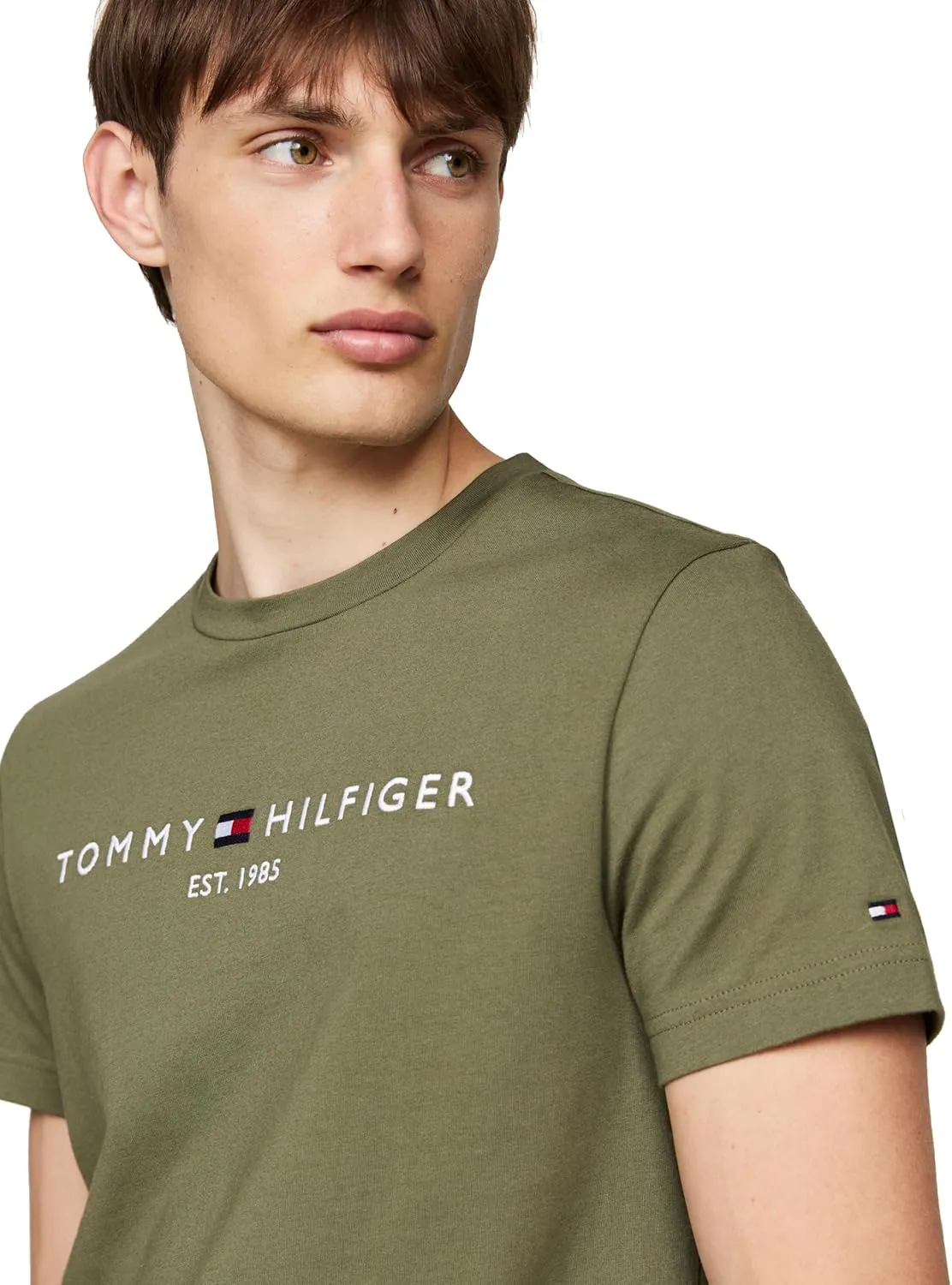 Tommy Hilfiger Men's Short Sleeve Cotton Graphic T-Shirts with Embroidered Logo