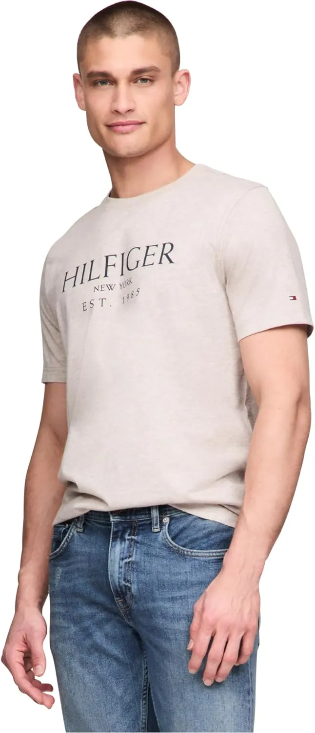 Tommy Hilfiger Men's Short Sleeve Cotton Graphic T-Shirts with Logo, Also Available in Big & Tall