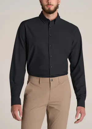 Traveler Stretch Dress Shirt for Tall Men in Black