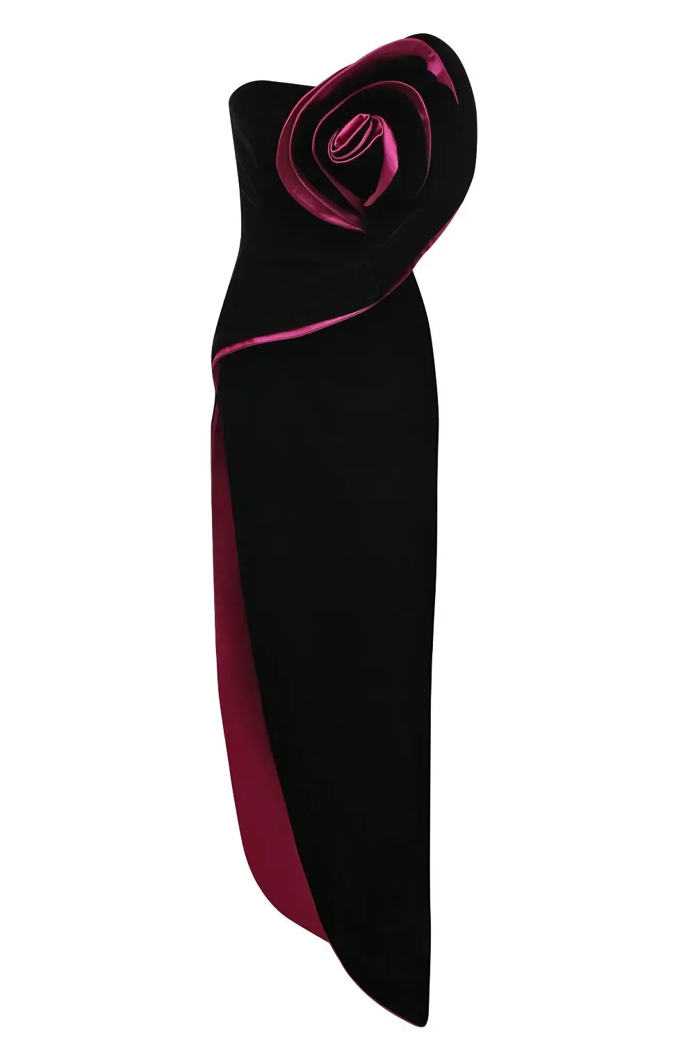 Trend4us Elegant Asymmetric Strapless High Slit Evening Gown