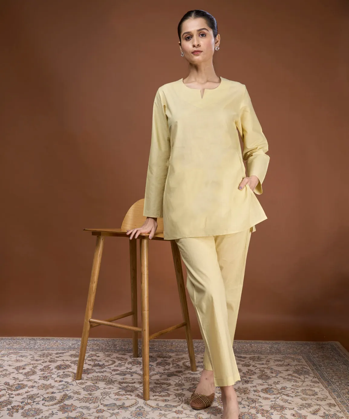 Turmeric-Infused Sleepwear Kurta-Pyjama Set