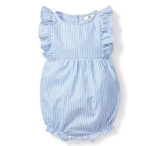 Twill Ruffle Romper - Seersucker