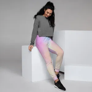 Unicorn Colors Women's Joggers, Abstract Print Casual Colorful Soft Sweatpants-Made in EU