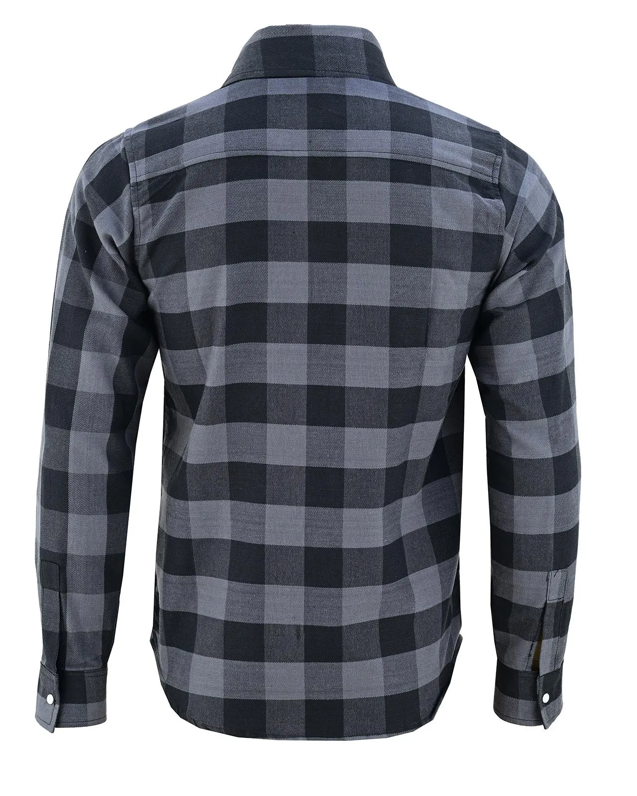 Vance Grey Men's Long Sleeve Plaid Snap Down Casual Flannel Shirt