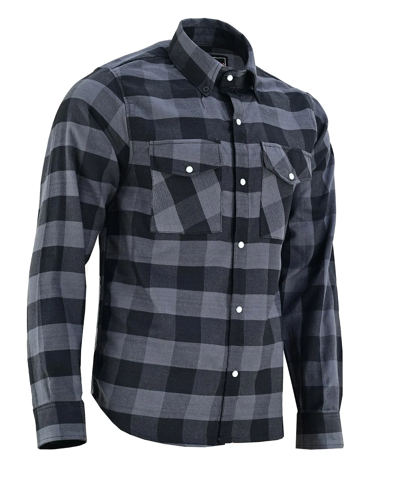 Vance Grey Men's Long Sleeve Plaid Snap Down Casual Flannel Shirt