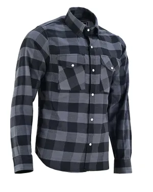 Vance Grey Men's Long Sleeve Plaid Snap Down Casual Flannel Shirt