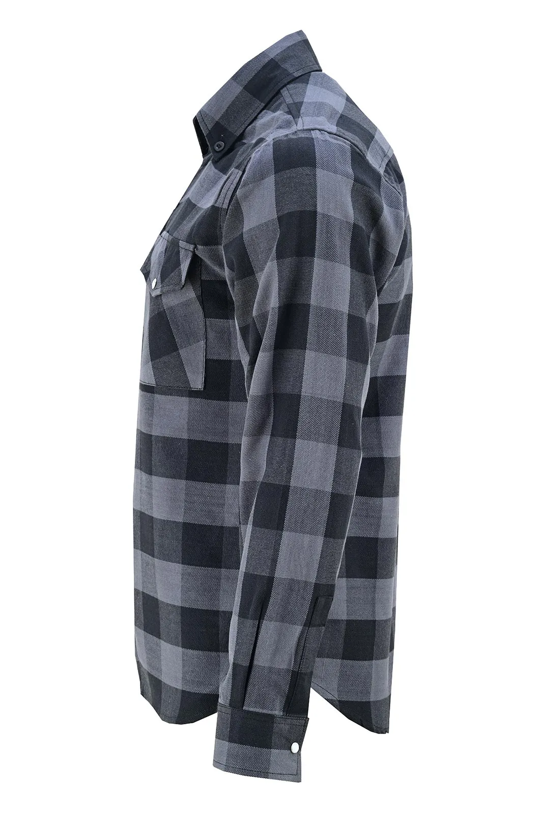 Vance Grey Men's Long Sleeve Plaid Snap Down Casual Flannel Shirt