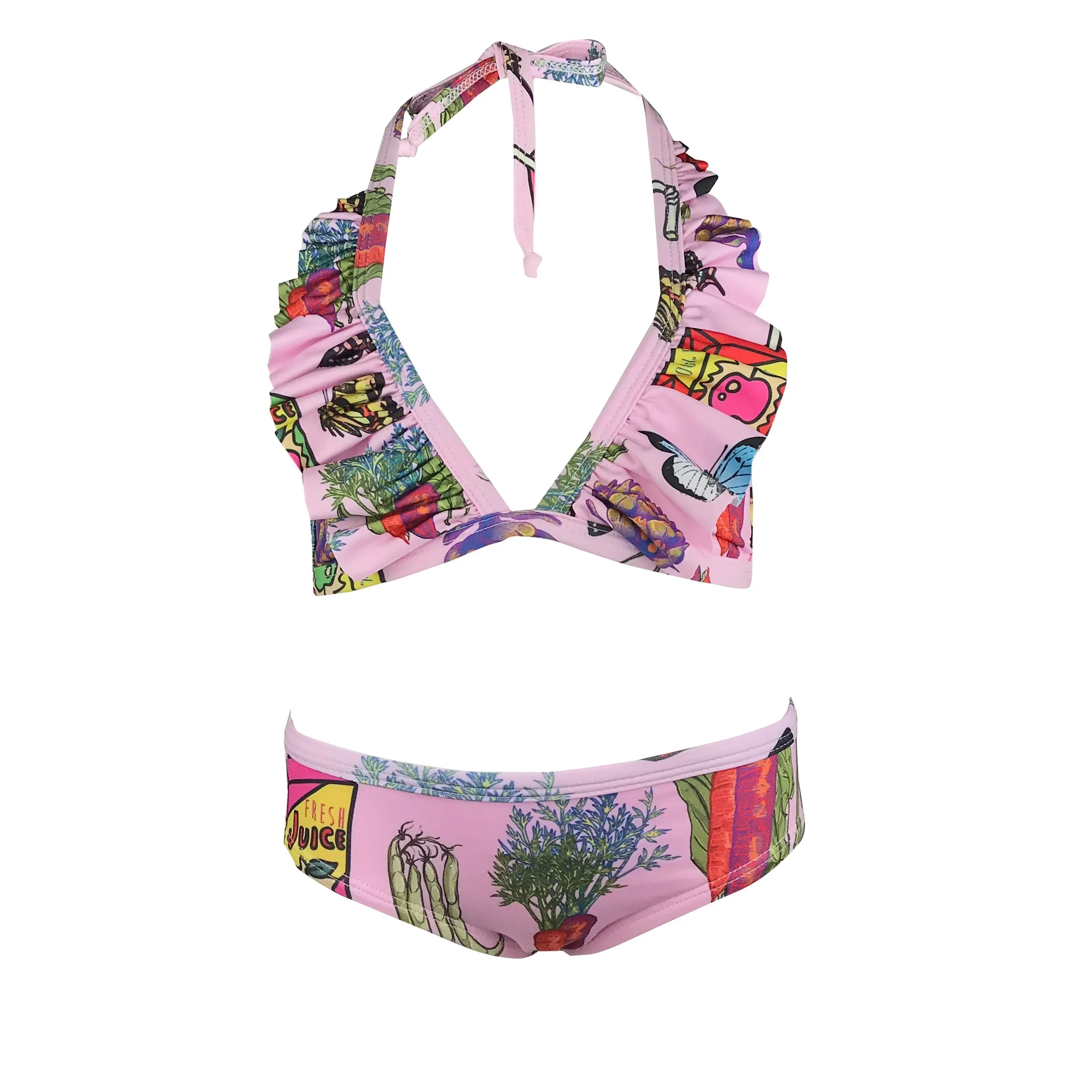 Veggies And Butterfly Classic Ruffle Bikini Set
