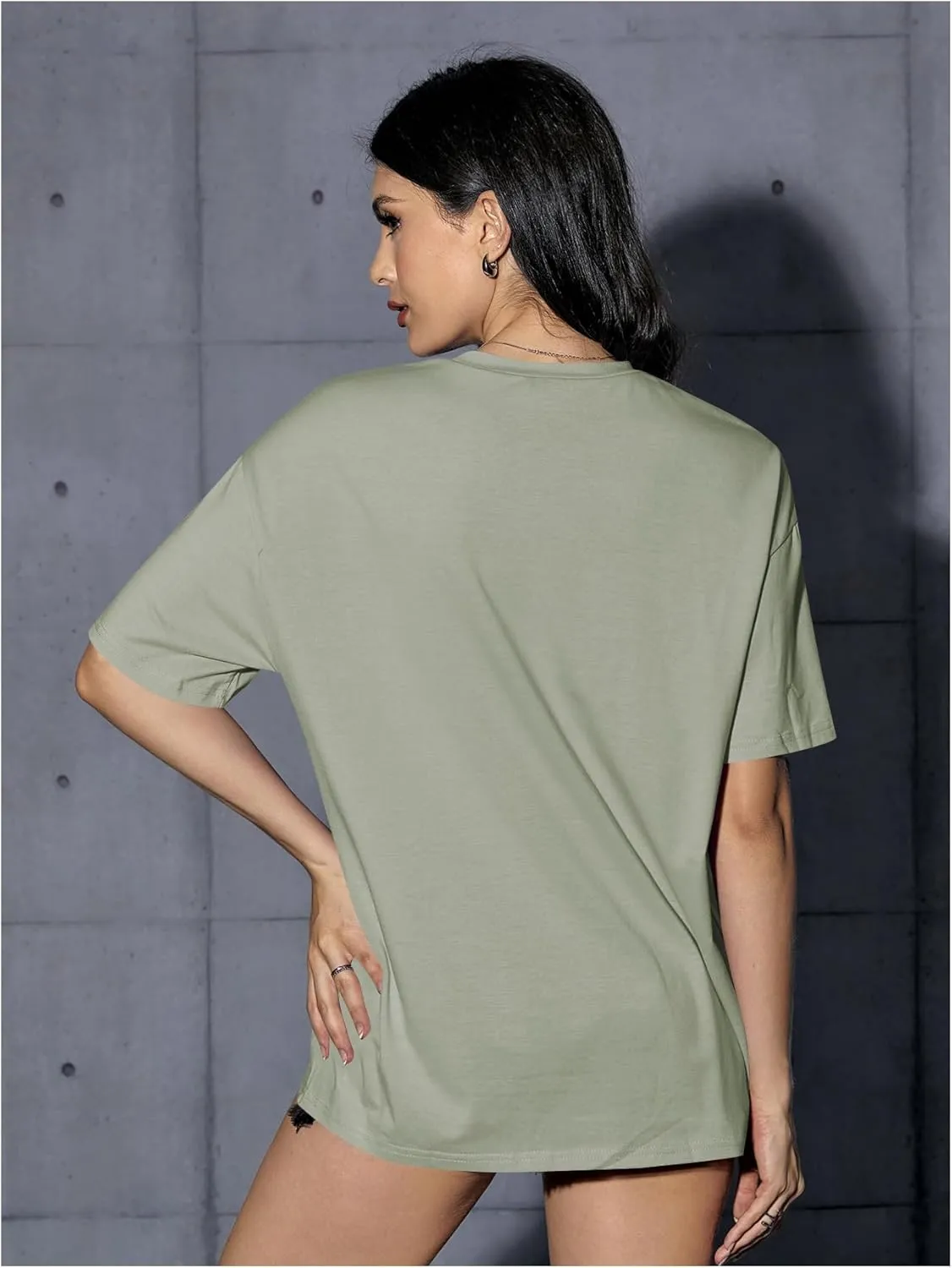 Verdusa Women's Oversized Letter Graphic Tees Embroidery Short Sleeve Shirts Tops