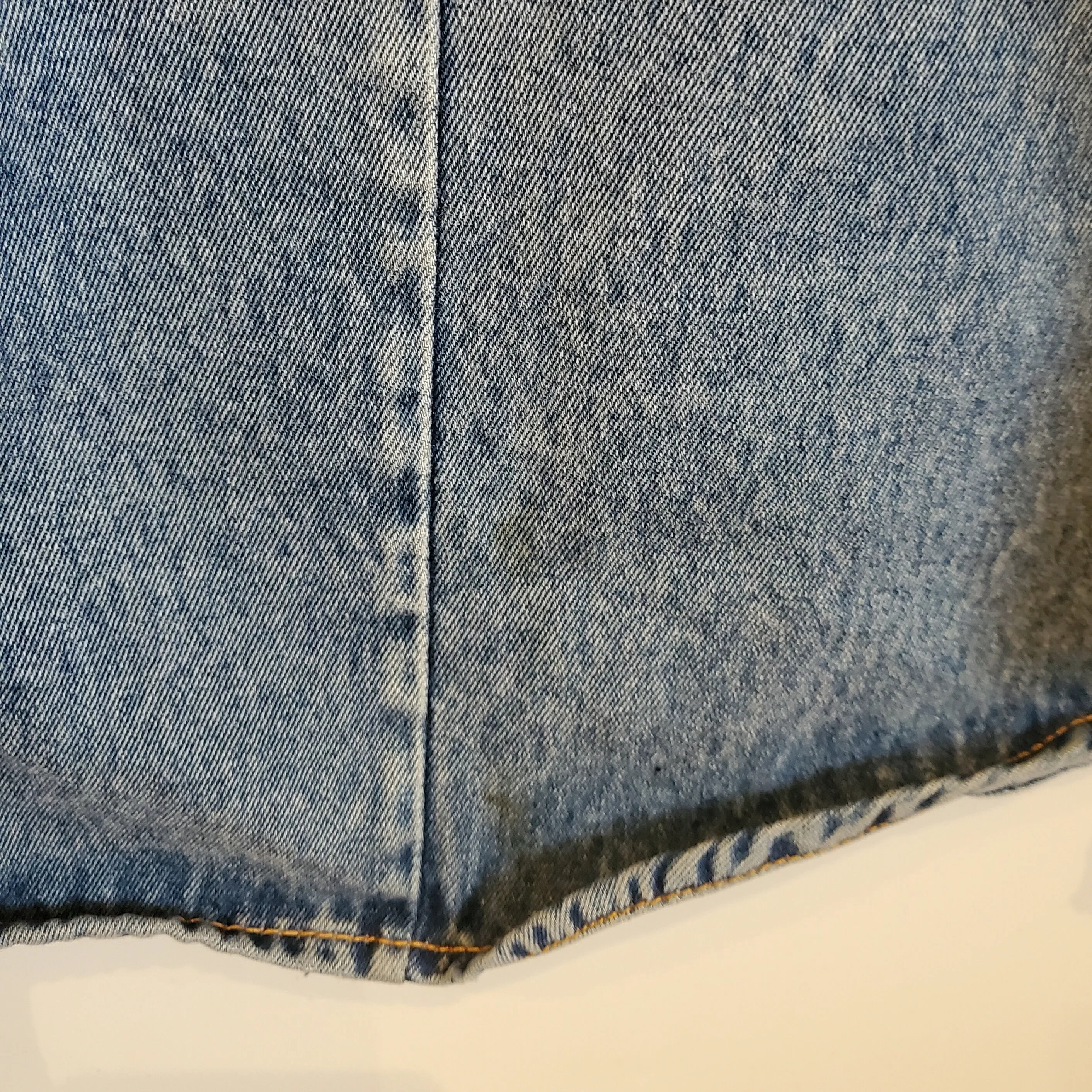 Vintage 90s Faux Snake Skin Trim Denim Shirt | Size 12