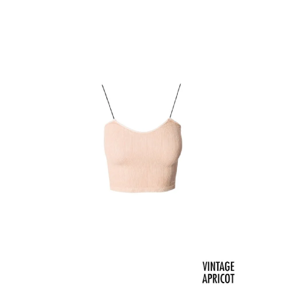 Vintage Apricot Skinny Crop Top