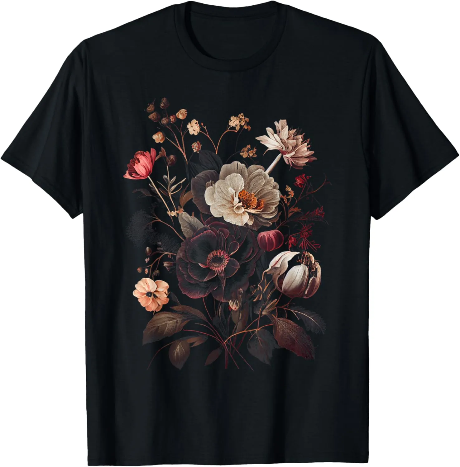 Vintage Flowers Bohemian Style Graphic Tees for Men Women T-Shirt