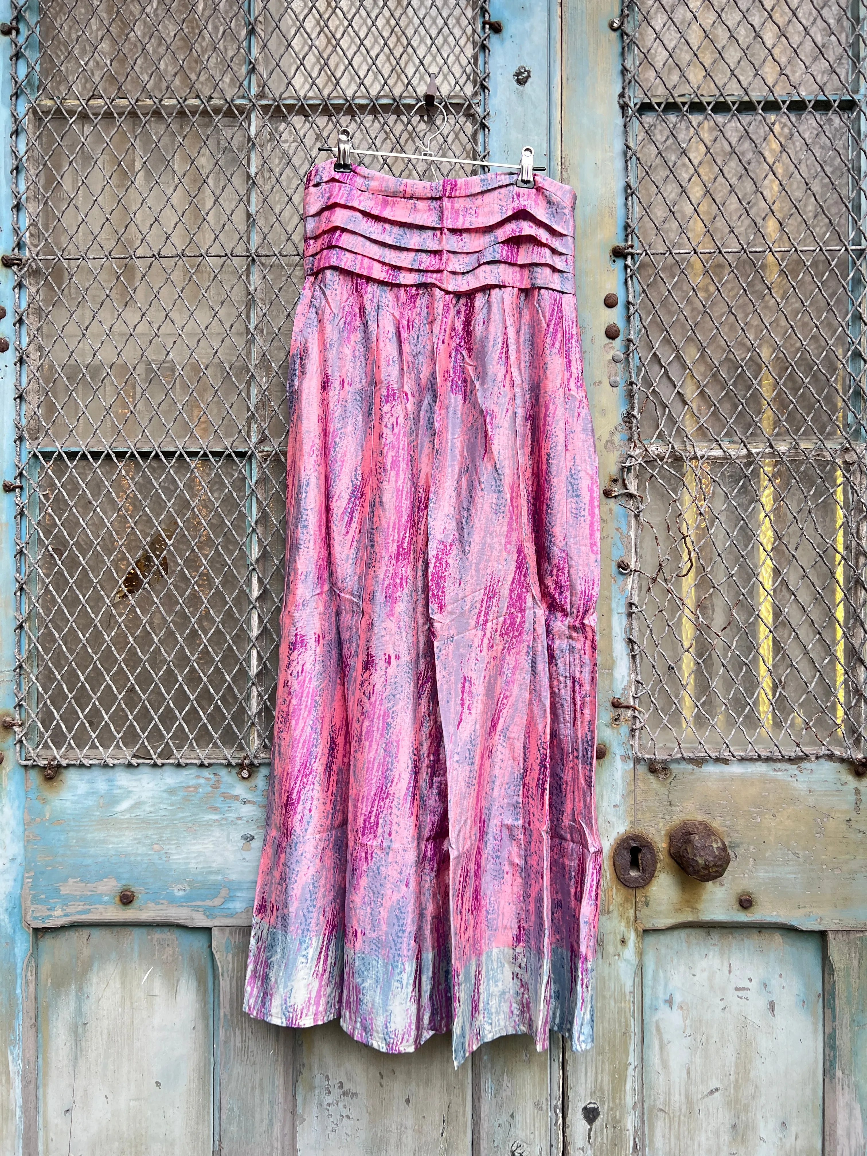Vintage Silk Pleated Top Skirt - W