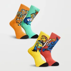 VOLCOM Featured Artist Bob Mollema Sock (4 Pieces) - Mint