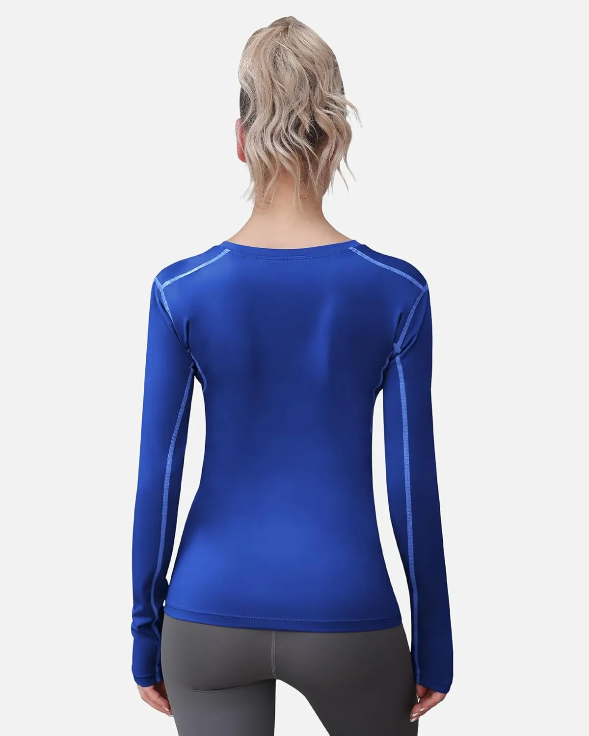 WANAYOU Women's 2-3 Pack Compression Shirt Long Sleeve Dry Fit Workout Tops Breathable Performance Running Athletic T-Shirt