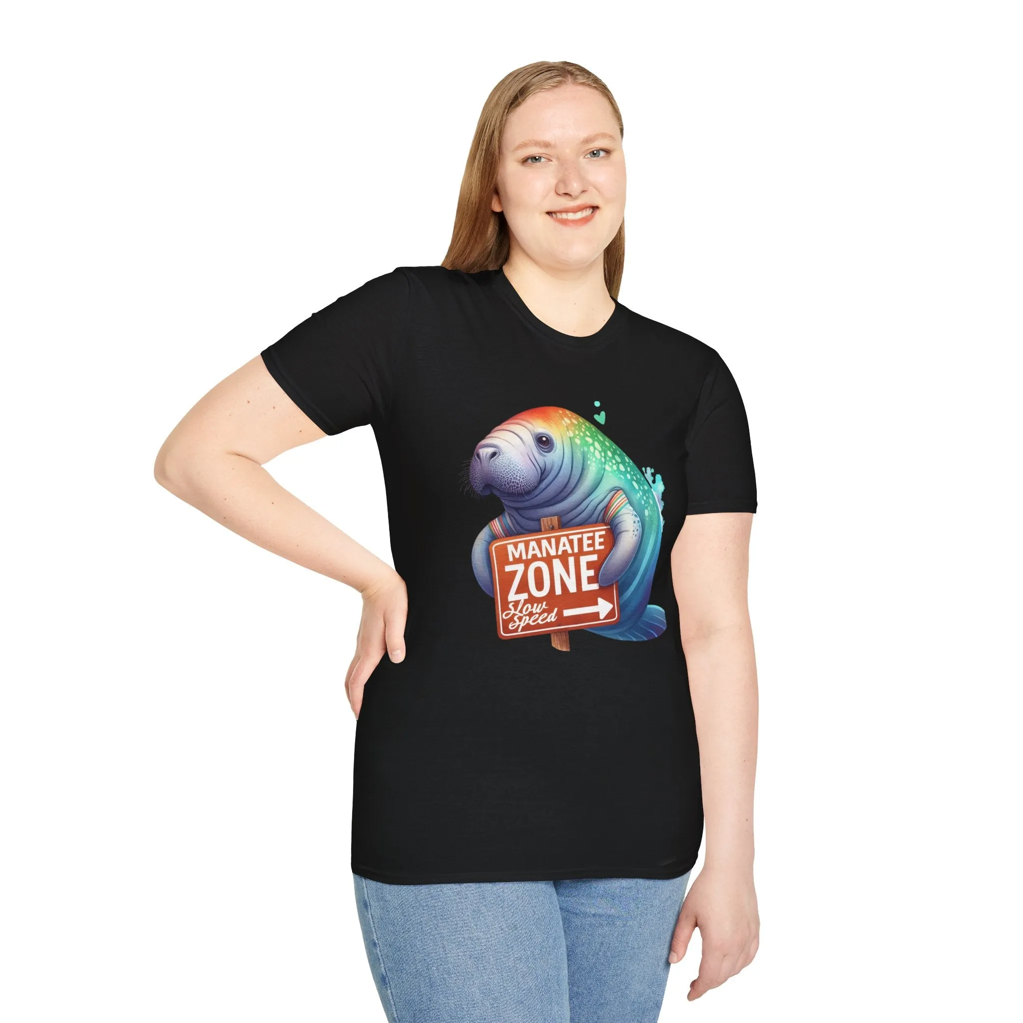 Watercolor Manatee • Unisex Softstyle T-Shirt