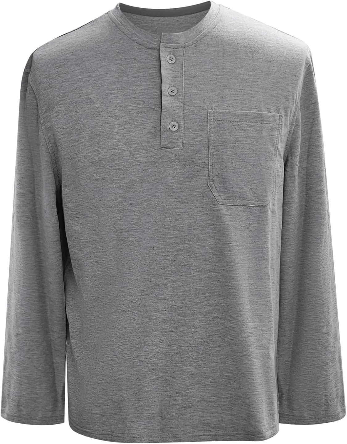 WENKOMG1 Mens Casual Henleys Lightweight Breathable Long Sleeve V Neck Henley Shirts Slim Fit Pullovers