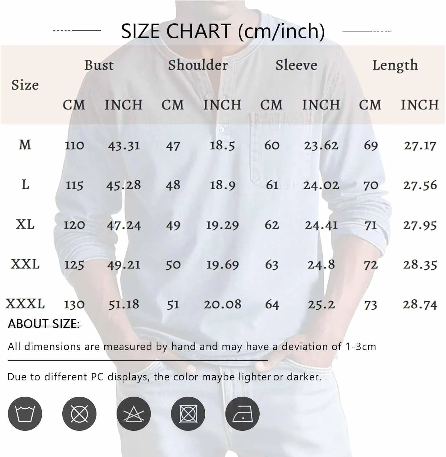 WENKOMG1 Mens Casual Henleys Lightweight Breathable Long Sleeve V Neck Henley Shirts Slim Fit Pullovers