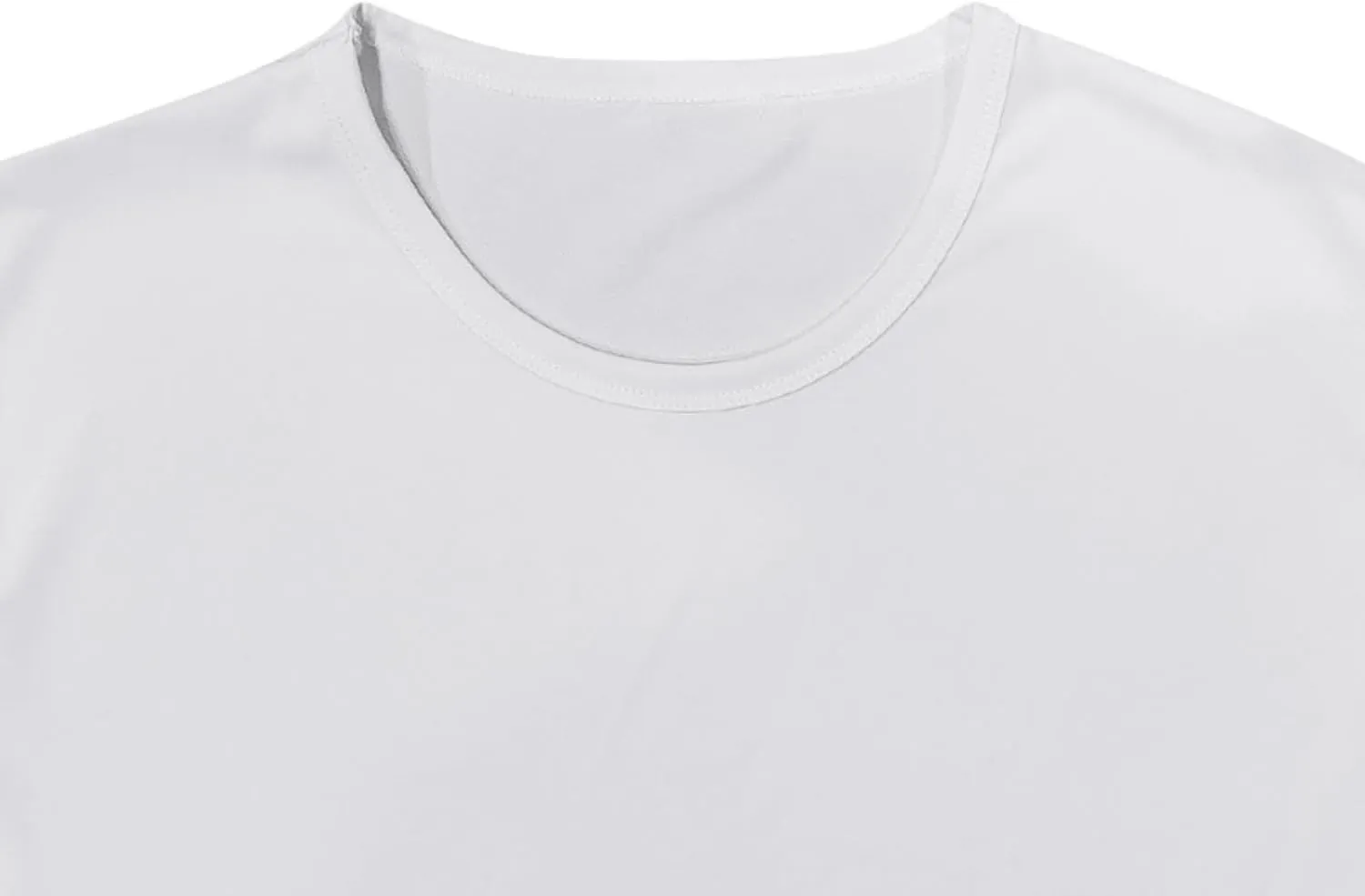 WENKOMG1 Mens Round Neck T-Shirt Quick Dry Solid Color Basic Summer Workout Gym Shirt
