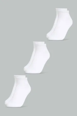 White Plain Socks For Men (Pack of 3)