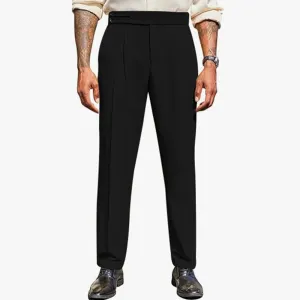 WIAOFELLAS  -  Mens Formal Straight Pants Business Side Buckle Casual Pants Classic Fashion British Style Elegant Trousers Men'S Clothing 2025