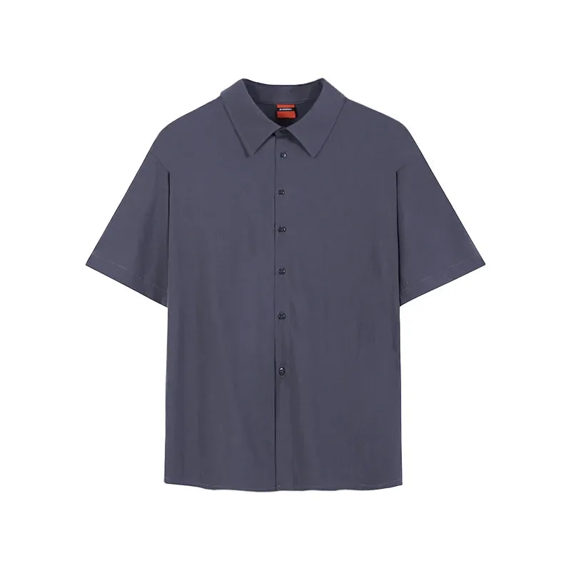 WIAOFELLAS   -  Summer Men's Fashion Loose Solid Color Shirts Male Korean Short Sleeve Thin Shirts Men Single Breasted Casual Shirts V59