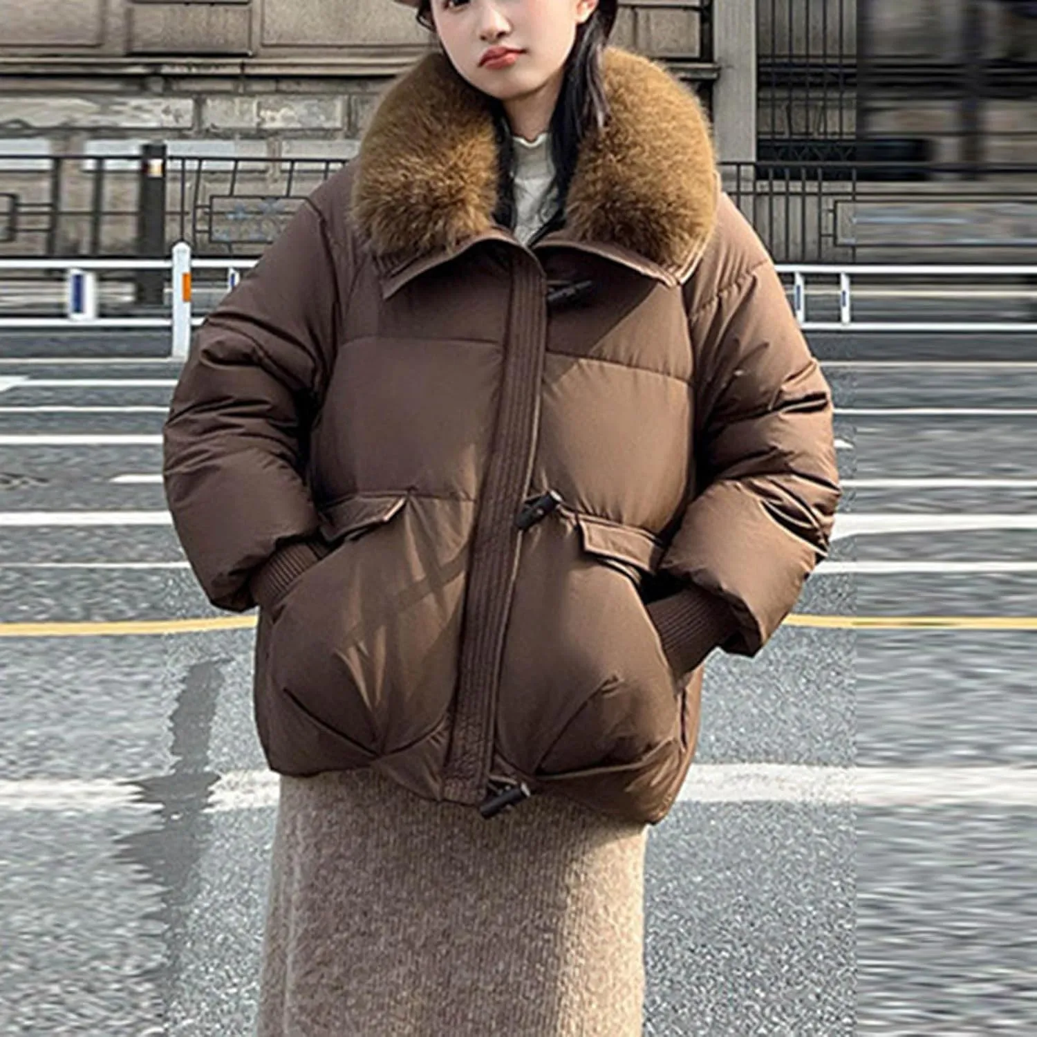Winter Coats For Women With Hood Fleece Lined Thicken Warm Puffer Parkas Button Down Jacket Trendy Outfits Clothes