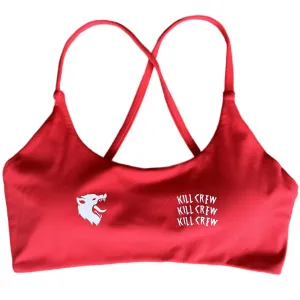 WOLF LOW SUPPORT SPORTS BRA -  RED / WHITE