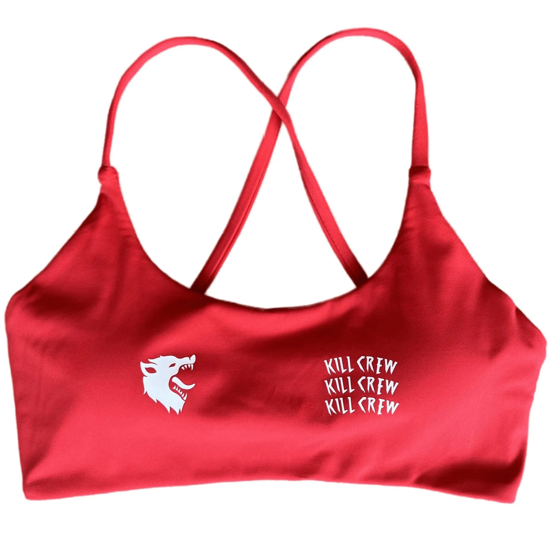 WOLF LOW SUPPORT SPORTS BRA -  RED / WHITE