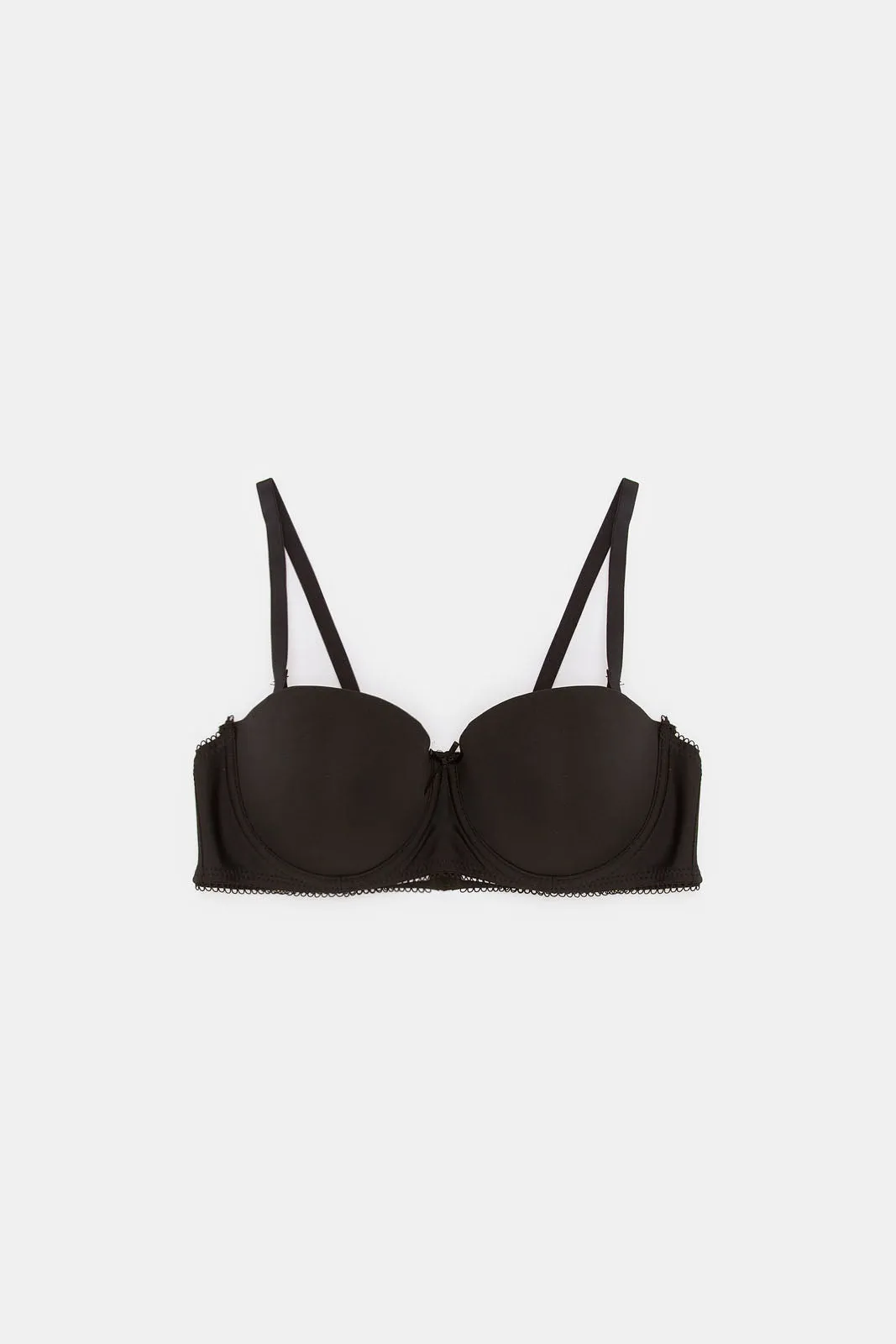 Women Beige And Black Balconette Bra Set (Pack of 2)